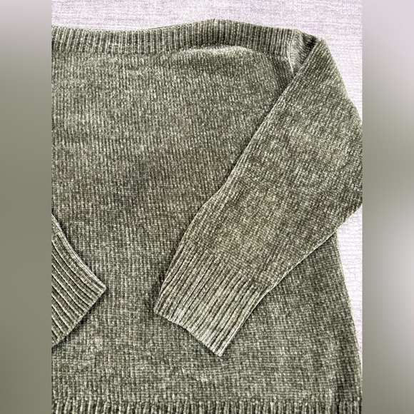 Tommy Bahama Women's Sweater Green  Chenille Knit Top Boat Neck Boxy Cozy Sz L - Picture 8 of 9